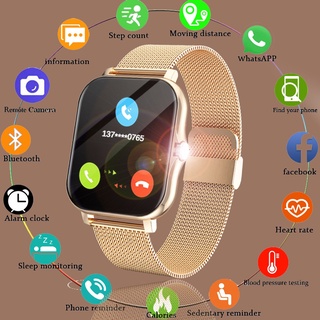 Reloj Inteligente para Mujeres Llama a un Reloj Inteligente de Fitness para  Android iOS Pantalla Táctil Reloj de Presión Arterial Reloj Rastreador de