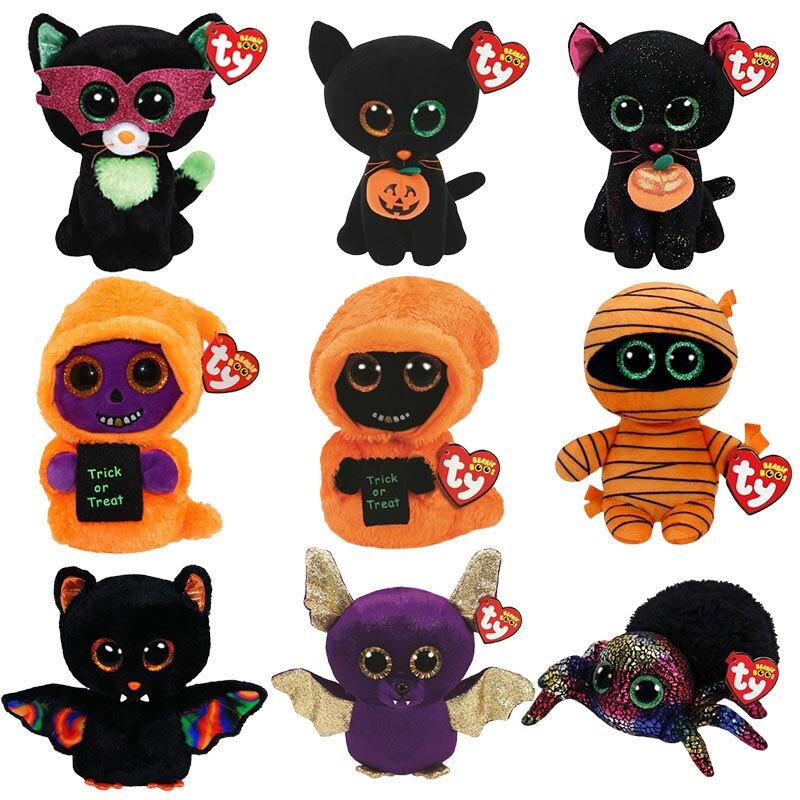 Ty Ojos Grandes De Purpurina Color Halloween Serie Fantasma Mama Peluche Animal Coleccionable Arana Murcielago Juguete 15cm Shopee Mexico