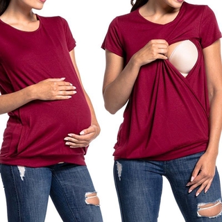 Mujeres Maternidad Camisas Embarazadas Enfermería Blusa Tops O