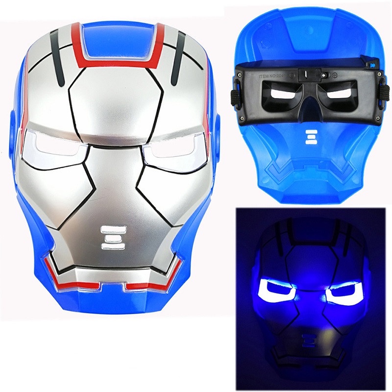 Figura De Los Vengadores Iron Man Luz Ironman LED Máscara Casco Modelo