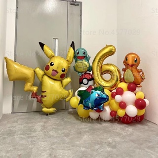 Kit De Arco De Guirnalda De Globo Redondo Pokemon , Tema De Ensueño ,  Decoración De Fiesta De Cumpleaños , Suministros Pikachu Squirtle Bulbasaur  , Bola De Bolsillo