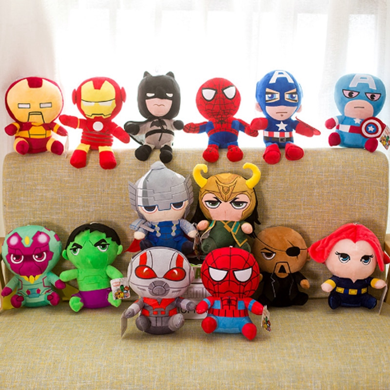 Juguetes de peluche de superhéroes de Marvel para niños, muñecos de peluche  suaves de los vengadores, Superman, Capitán América, Iron Man, Batman,  Superman, regalos para niños, 27cm