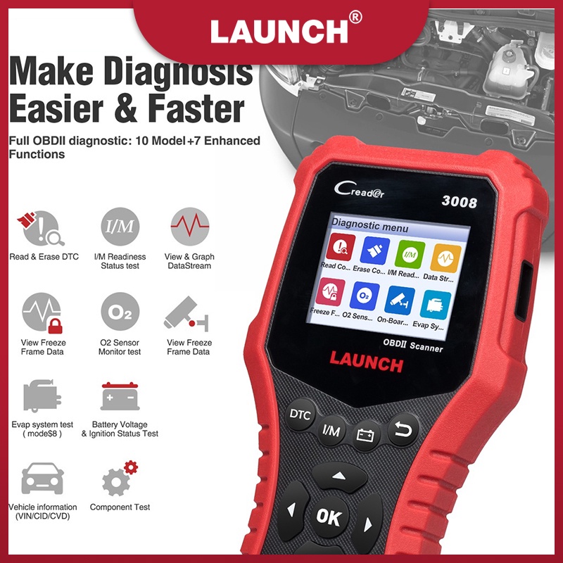 Launch Creader 3001 Scanner OBD2 Professionale Universale Per Auto - Diagnostica In Spagnolo