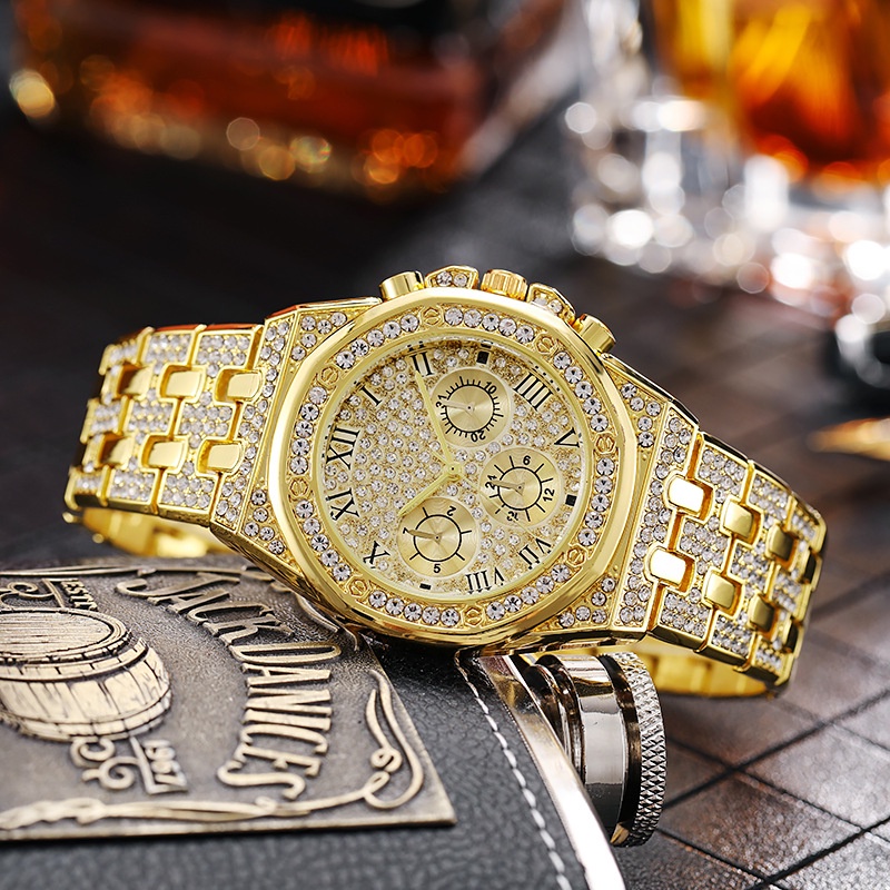 (Longitud De La Correa Ajustable) Reloj Octagonal Completo Diamante ...