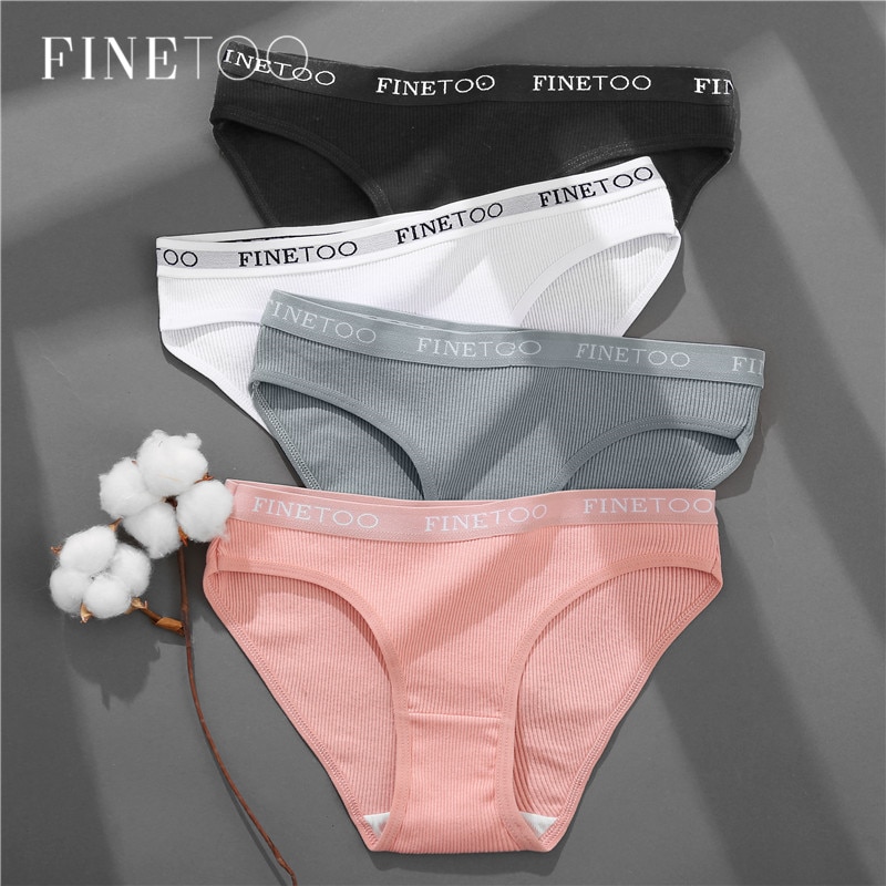 Finetoo 3 unids/Set ropa interior de mujer tanga Panty algodón bragas Sexy  calzoncillos mujer Color sólido Panty íntimos lencería mujeres