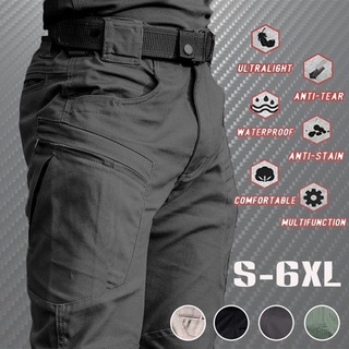 Pantalones De Hombre Negro Cargo Táctico Hombres Combate Militar