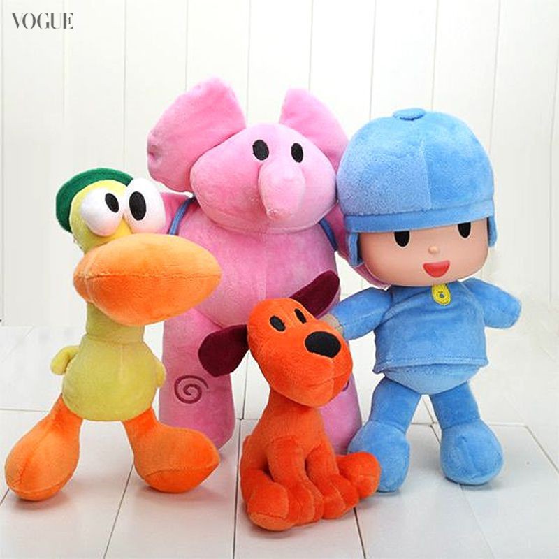 Juego 4 Figuras Peluche Pocoyo Elly Pato Loula | Meses sin interés