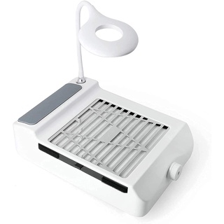  Aspirador de uñas de 40 W, 3 ventiladores para recoger el polvo  de las uñas, máquina profesional de arte de uñas ABS con 2 bolsas de  recogida de polvo para manicura