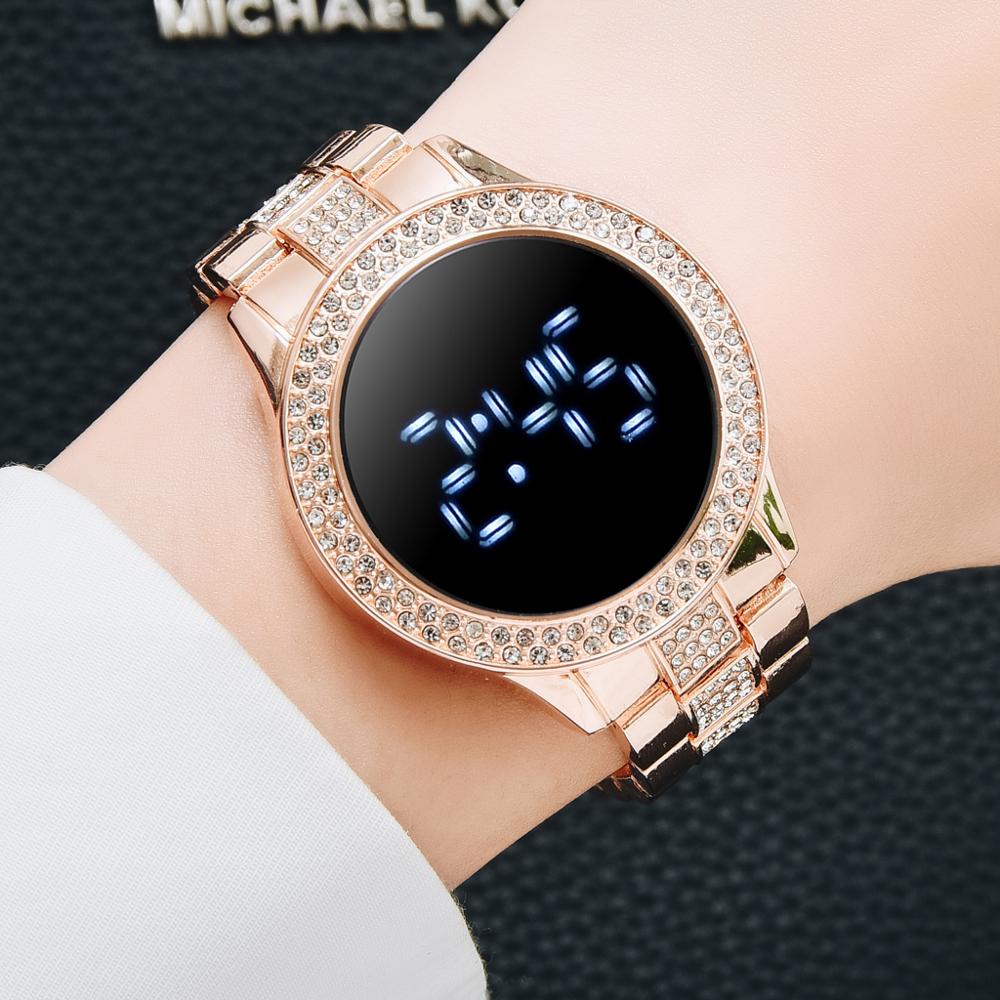 Relojes digitales de lujo para mujer, reloj Digital LED, pulsera