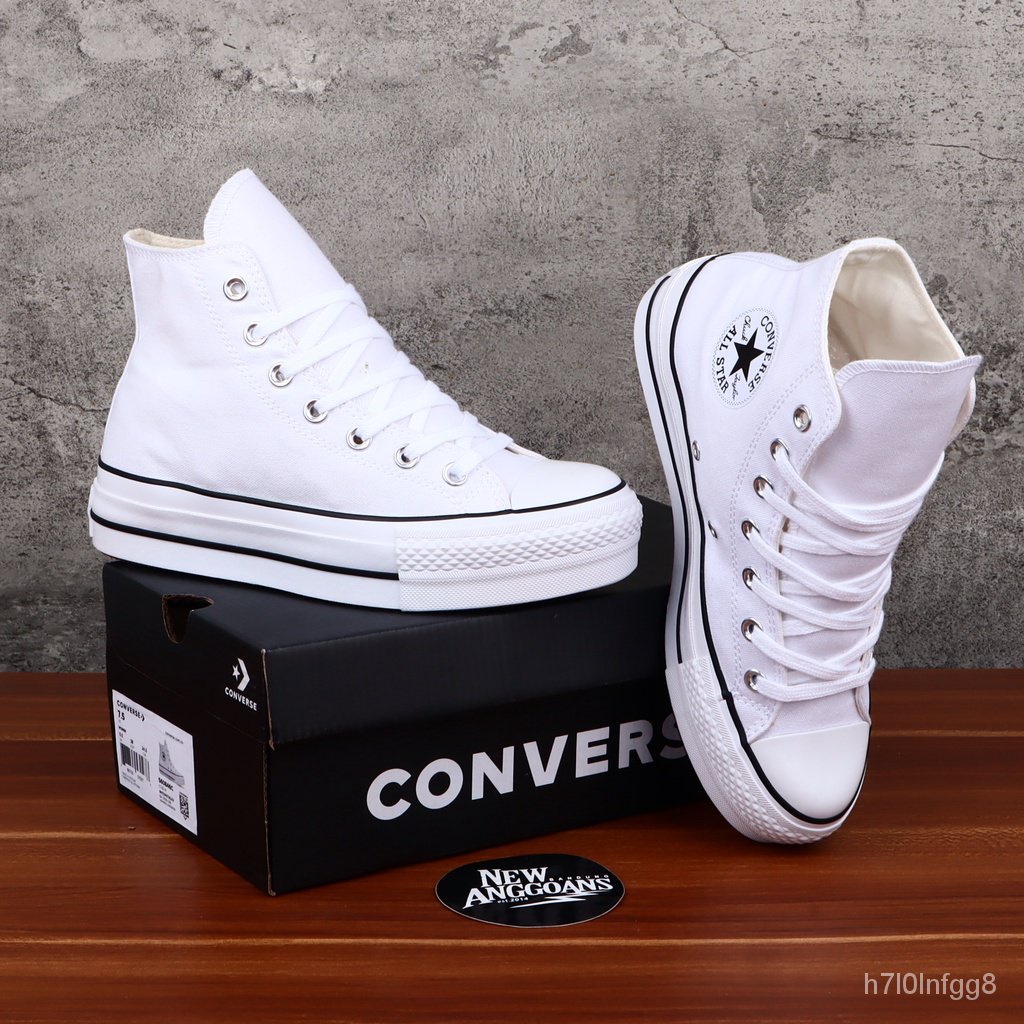 Converse Chuck Zapatos Taylor All Star Lift Tacones Altos Cuñas Plataforma Blanco Hi | Shopee México