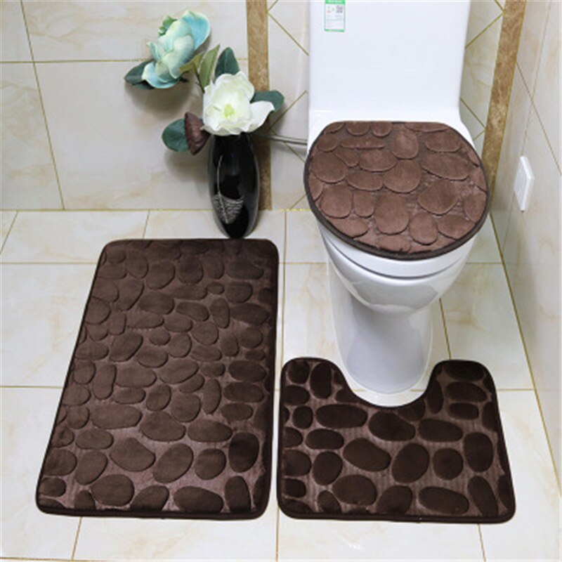 Ducha Alfombra De Baño Antideslizante Tapa De Inodoro 2 Pieces