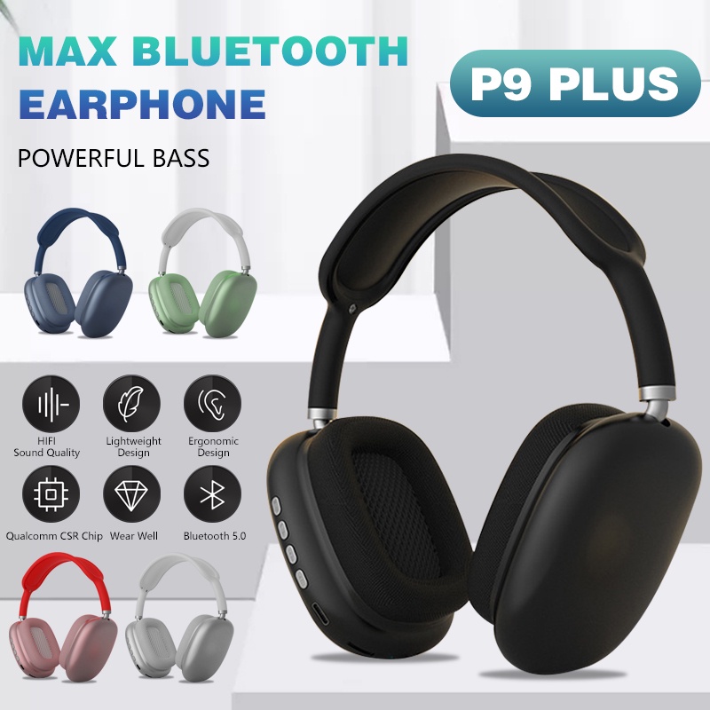 Auriculares Inalámbricos Bluetooth P9 Air Max Con Micrófono Color Blanco