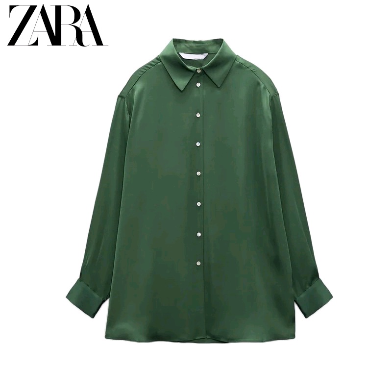 Blusa verde de online seda