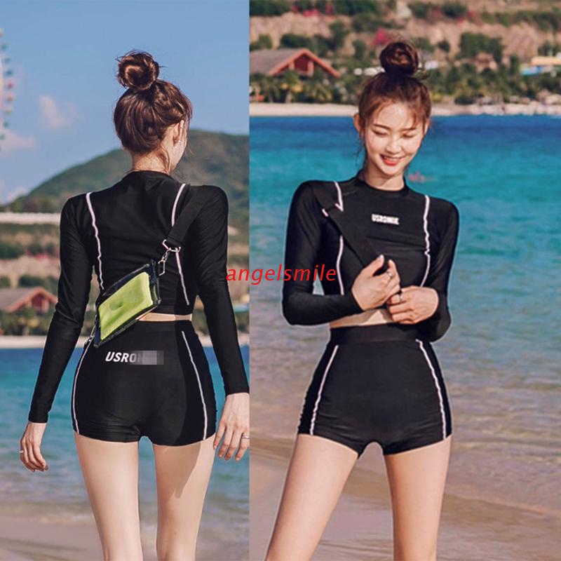 kyri Traje De Baño De Manga Larga Playa Casual Trajes De Natación