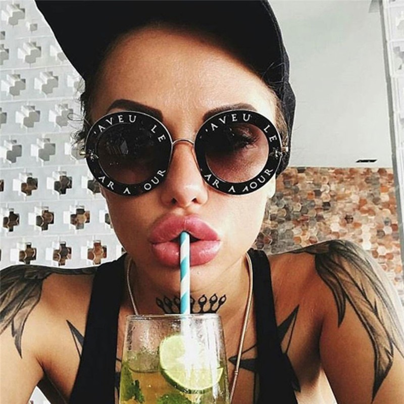 Lentes redondos con letras hotsell