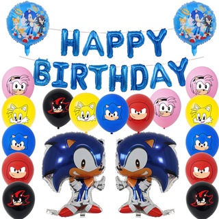 5 globos de helio Sonic The Hedgehog para suministros de fiesta
