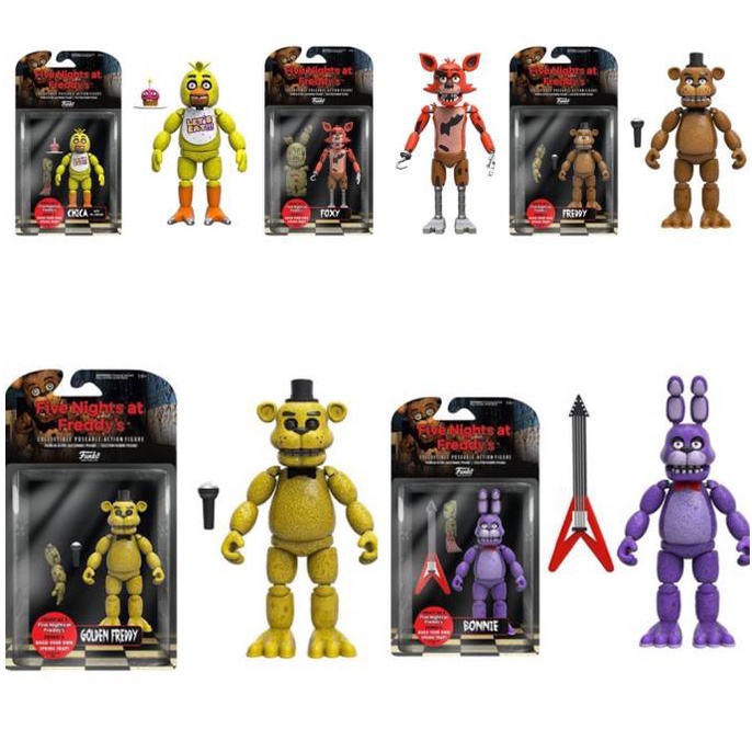 FNAF-figuras de acción de Five Nights at Fredy Bonnie para niños, llavero  de Anime, muñecos