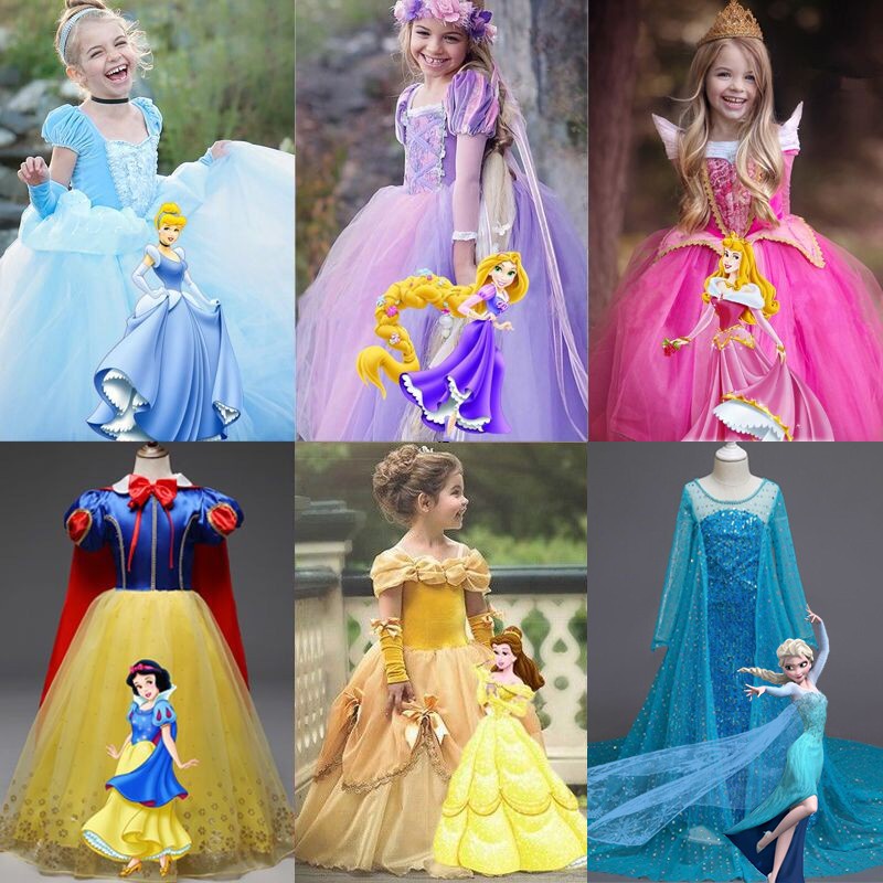 blue dress for baby girl Frozen Princess Elsa Dress Birthday Girl Costume Dresses For Cosplay P   ilovethedress