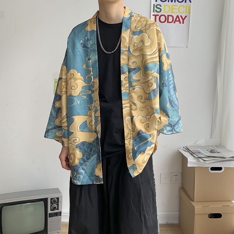 reducir en general maravilloso Camisa Japonesa Hombres kimono geisha Nueva Llegada Ropa Calle harajuku |  Shopee México
