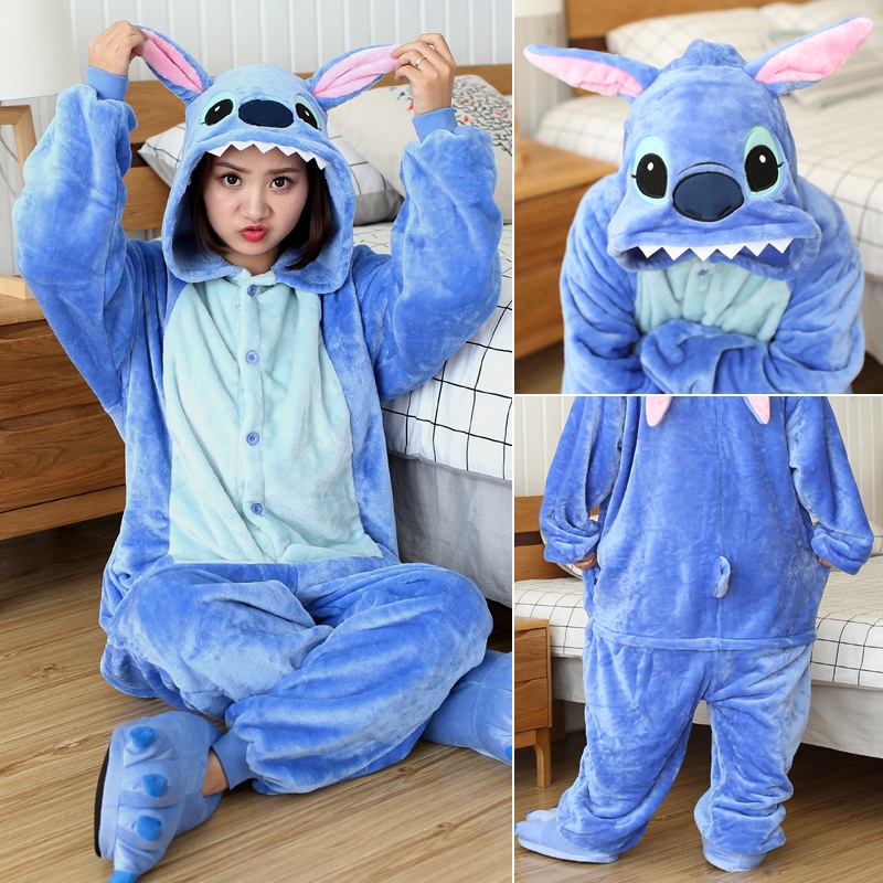 Pijama Stitch HULG Pijama Entero Mujer-Pijama Gran Lobo Malo Mujer