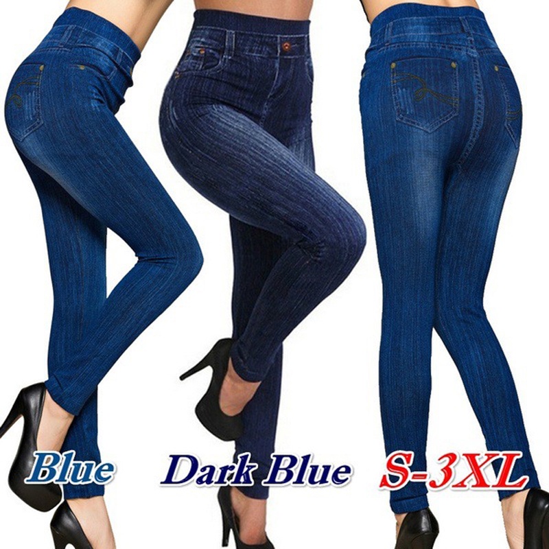 Mallas deportivas Push Up para mujer, Leggings de cintura alta sin  costuras, elásticos, hasta el tobillo, color azul - AliExpress