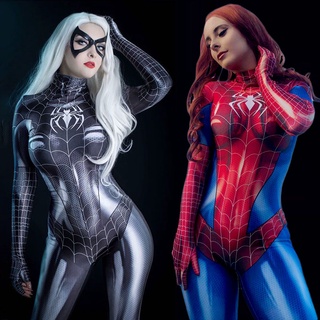 The Spider-Girl Mono Mujer Araña Body Cosplay Disfraz Medias Halloween