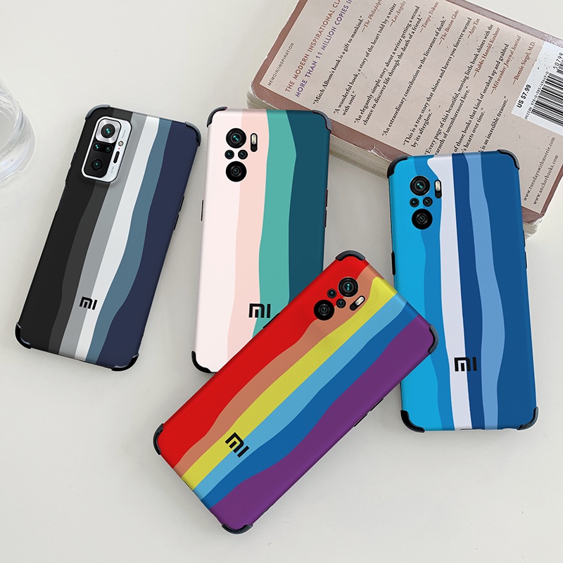 Funda De Color Arco Iris Xiaomi Redmi Note 10 5G 10S 10T Pro Max Prime 4G  K40 X3 GT F3 M3 M4 Carcasa De Silicona Degradada Cubierta Oficial