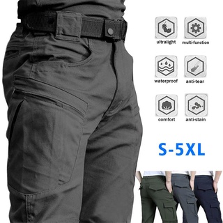 Ready Stock Hombres 6 Bolsillos Cargo Pantalones Militar Jogger Slim Fit  Táctico Combat Talla Grande S-5XL