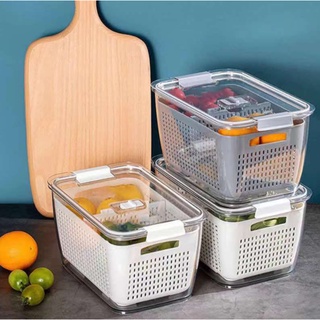 Organizador de nevera, caja de almacenamiento de frutas y verduras frescas,  cesta de drenaje, contenedores de almacenamiento, despensa, organizador de  cocina organizador refrigerador organizador nevera - AliExpress