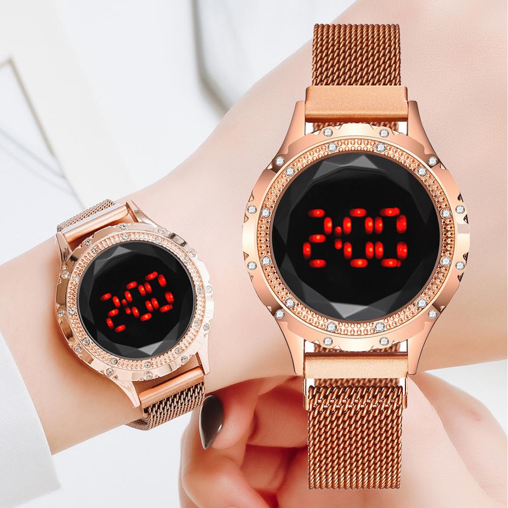 Comprar Reloj digital de lujo, relojes magnéticos para mujer