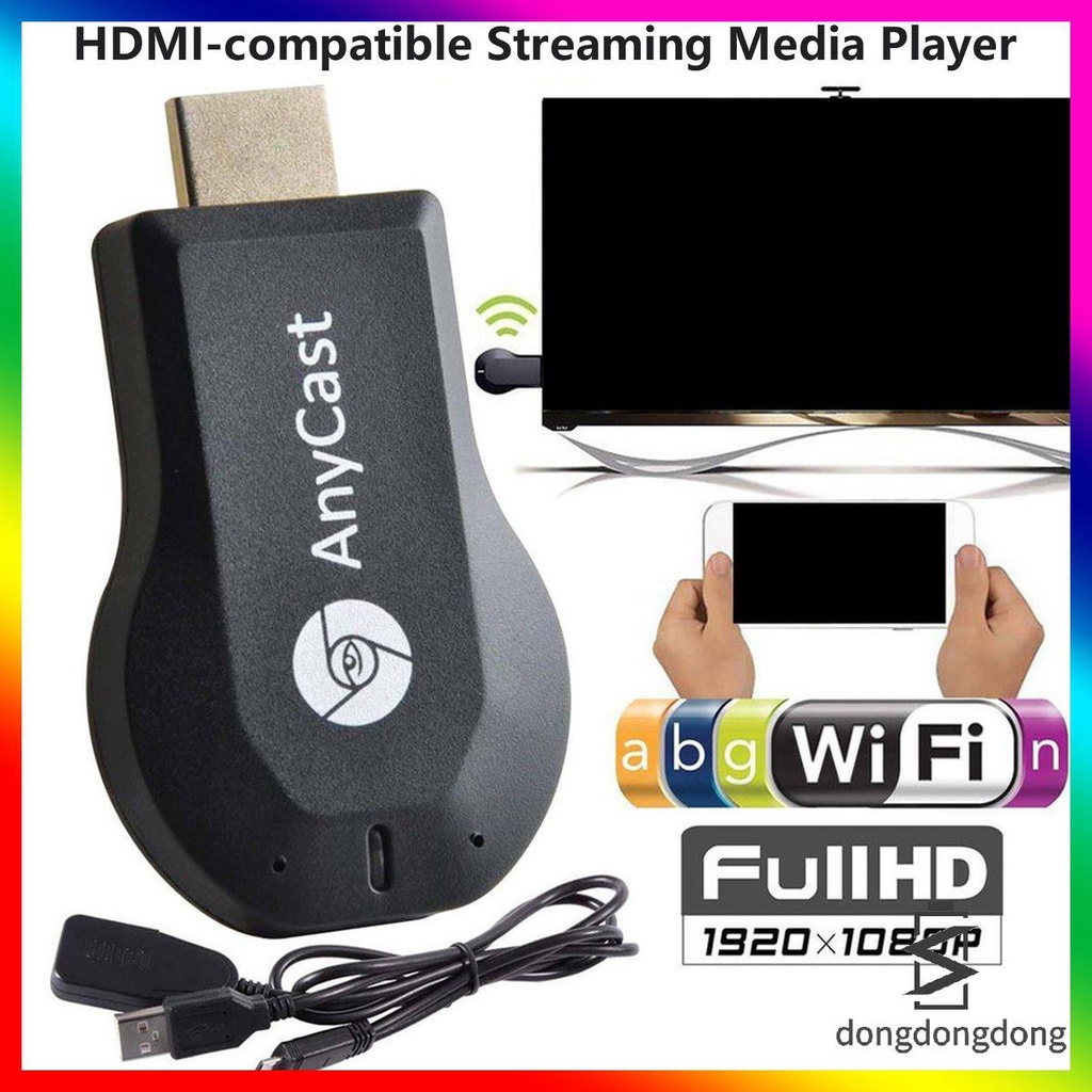 Receptor de pantalla inalámbrico compatible con M2 Pro HDMI Dongle 1080P  para iOS Android PC