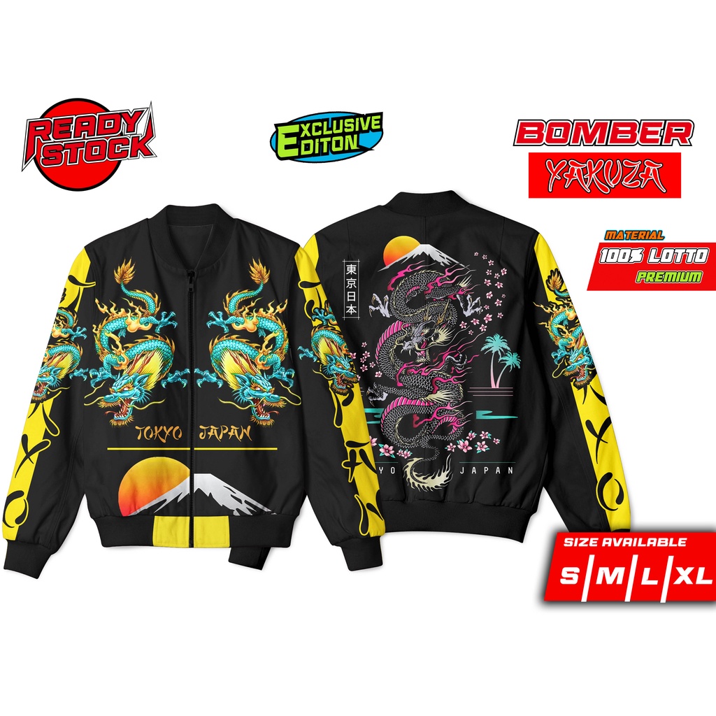 Chamarra Bomber RACING PRO X YAKUZA Dragon De Oro Shopee Mexico
