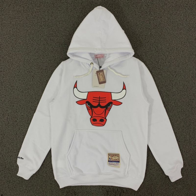 Sudadera con capucha MITCHELL NESS CHICAGO BULLS WHITE BIG HEAD PREMIUM Chamarra