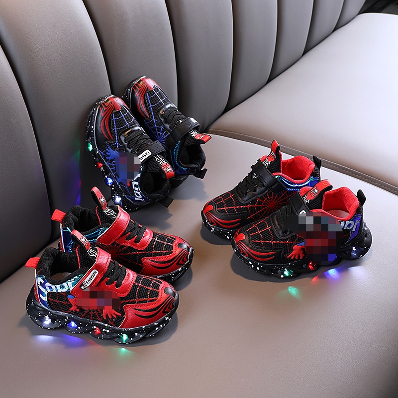 Tenis de spiderman con luces para niños new arrivals