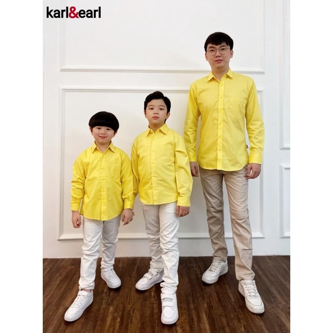 Barra oblicua Observatorio gramática Camisas amarillas de manga larga/camisas de niños/camisas lisas/camisas  delgadas | Shopee México