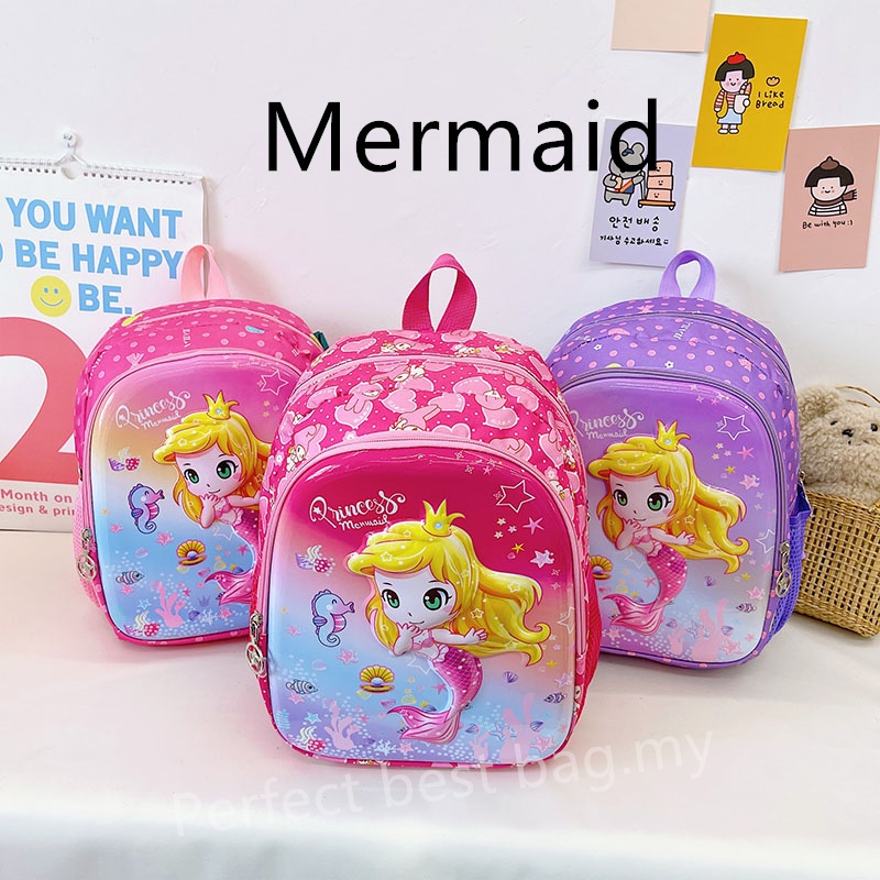 Mochila Sirena Escolar Con Relieve Miko Club | Envío Gratis