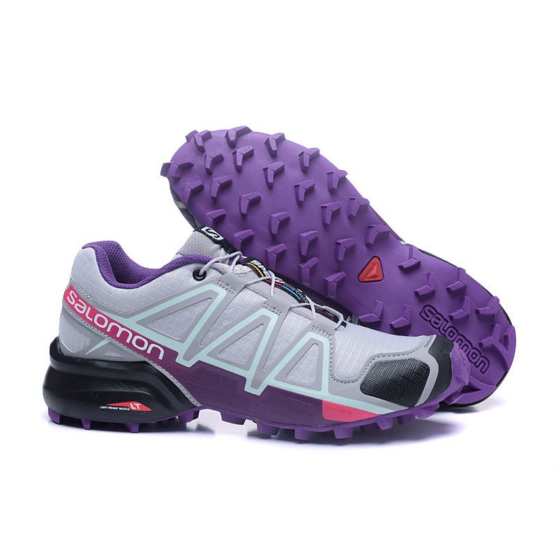 Mujer Salomon Speed Cross 4 Zapatos Para Correr Gris Y Morado 3X1j