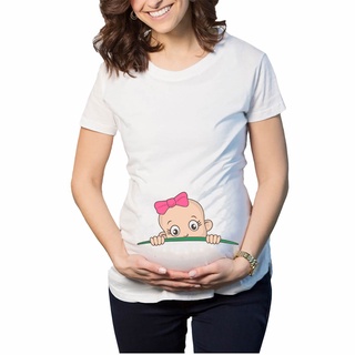 Ropa de maternidad para mujer Camiseta divertida embarazada con estampado  de beb