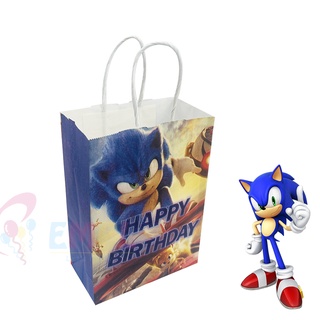 Pack 6 Bolsas De Papel Sorpresa Cumpleaños Sonic V2