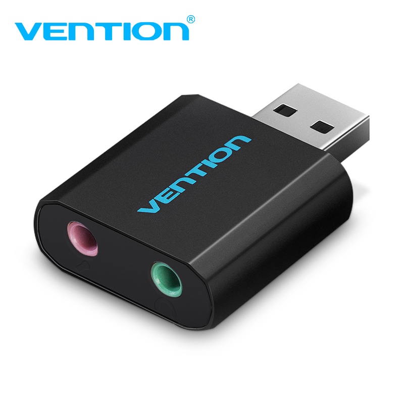 Vention USB Estéreo Tarjeta De audio Y Micrófono 3,5 Mm Negro Como Un Sonido  De Ordenador Conectado Al De Los Auriculares