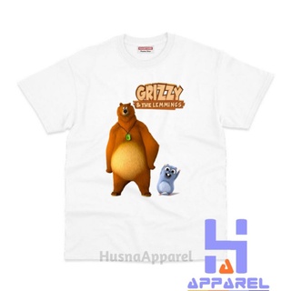 Camiseta Grizzy e Lemmings Infantil Camisa Juvenil Personagens Desenho Kids  Azul Crianças Festa Presente