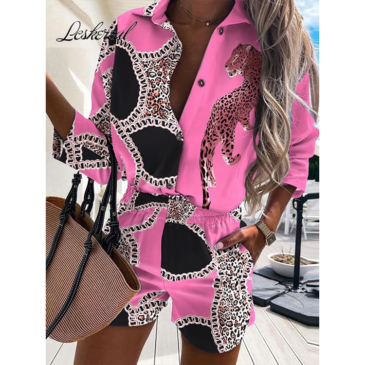 Conjunto de dos piezas formado por camisa y pantalón corto de satén para  mujer, traje informal de manga larga, moda de verano, 2022 - AliExpress