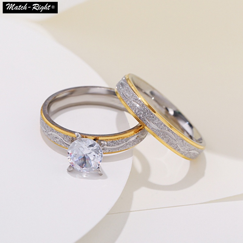 Supone Comedia de enredo habla 4mm Pareja Amante Anillos De Compromiso Para Las Mujeres Hombres Anillo De  Acero Inoxidable Con Circón Diamantes De Imitación Para La Boda 5040 |  Shopee México