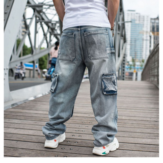 Mens de alta calidad pantalones con bolsillos laterales de Carga