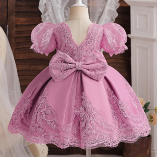 Vestido de princesa con lazo para niña pequeña, ropa para recién