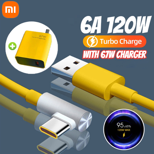 67W Cargador Rápido con 6A USB C Cable 1M para Mi Turbo Charge