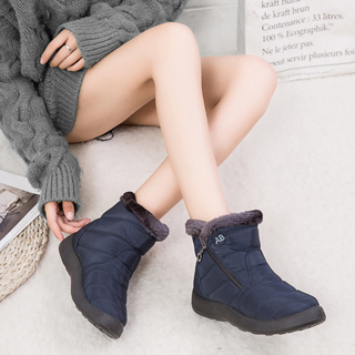 Invierno Mujeres Hombre Botas de Peluche Cuero Impermeable