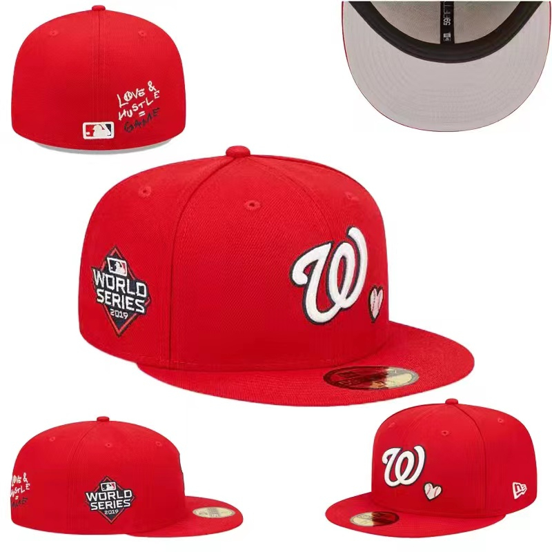 Sombrero De Alta Calidad The Washington Nationals Authentic Team Fit Hombres Y Mujeres Moda Completa Cerrada Ocio Deportes Bordado