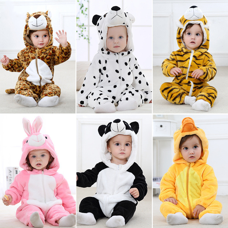 Disfraz de Animal para bebé de 0 a 2 años, mono de dibujos animados para  recién nacido, vaca, Panda, zorro, león y mono - AliExpress