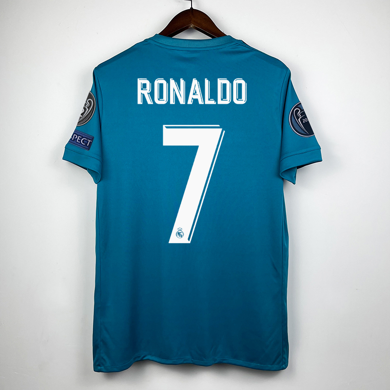 2017/18 segunda camiseta visitante del Real Madrid azul Ronaldo retro ...